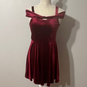 Ava & Yelly Off-Shoulder Velvet Dress for Kids
